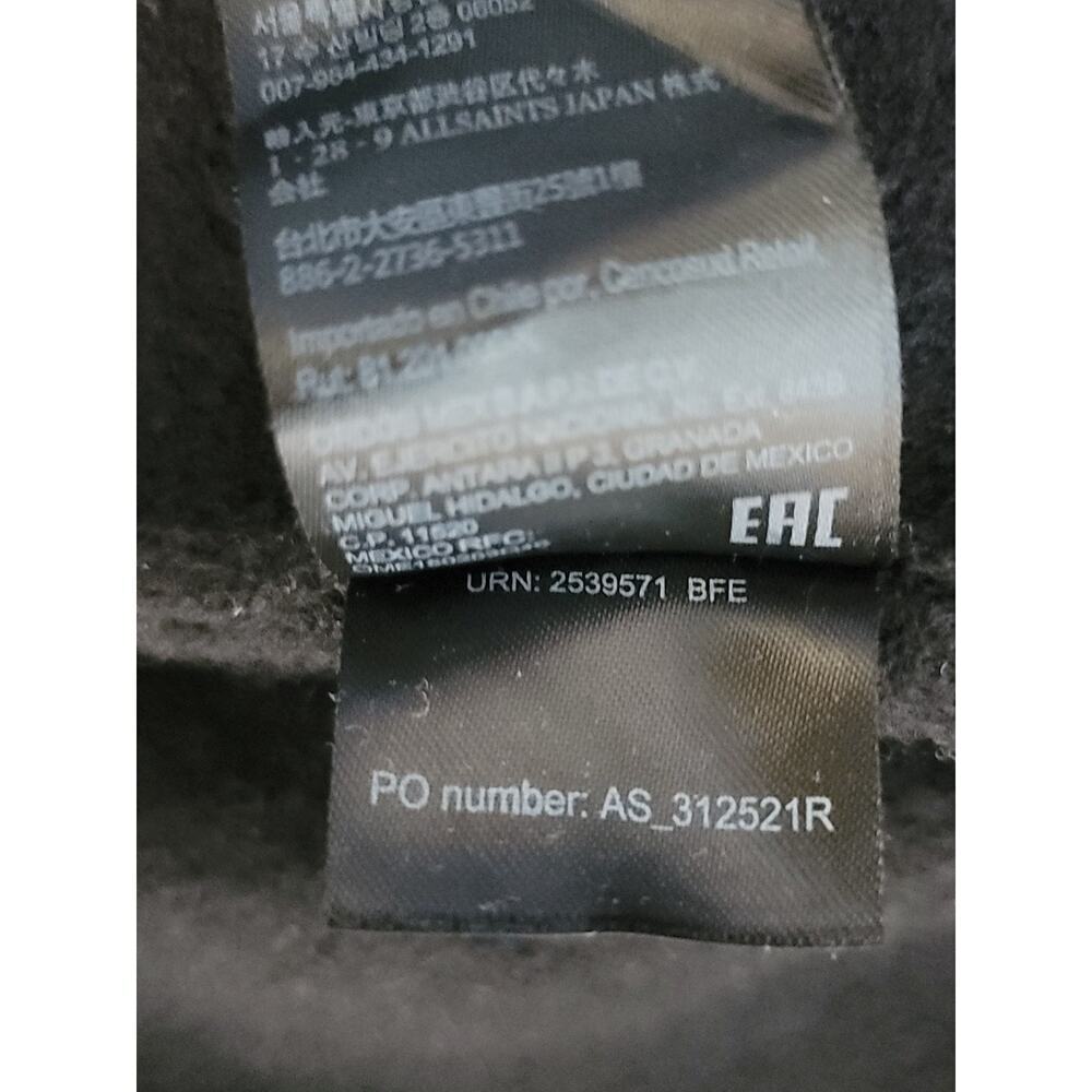 AllSaints Lucia Merino Wool And Leather Cardigan Sz M Relaxed Fit Black - Picture 14 of 14